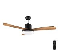 Cecotec Ventilatore da Soffitto con Luce EnergySilence Aero 520 Willow.30W, Motore DC, Diametro 132cm, 3 Pale, 3 Toni LED, Telecomando, Timer, 6 Velocità, Inverno-Estate, Lampadina Non Inclusa