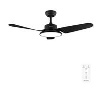Cecotec - Ventilatori da Soffitto EnergySilence Aero 5200 Light Black - 40 W, Diametro 109 cm, Lampada a LED, Telecomando, 6 Velocità, 3 Pale, Timer Fino a 8 Ore, Estate/Inverno,