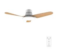 Cecotec Ventilatore da Soffitto con Luce EnergySilence Aero 5200 Light WhiteWood. 40 W, Diametro 109 cm, Lampada a LED, Telecomando, 6 Velocità, 3 Pale, Timer Fino a 8 Ore, Estate/Inverno,