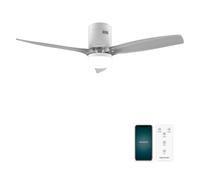 Cecotec Ventilatore da Soffitto con Luce EnergySilence Aero 5285 Sun WhiteTransparent Connected. 40 W, Diametro 132 cm, Wi-Fi, Protezione IP44, Timer 8 Ore, 3 Pale, 6 Velocità, Estate/Inverno
