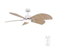 Cecotec Ventilatore da Soffitto con Luce EnergySilence Aero 5290 Natural. Motore DC 40W, Diametro 132 cm, luce a LED da 18 W, timer 8H, modalità inverno-estate, 6 velocità, 5 lame rotanti