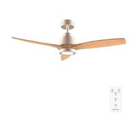 Cecotec Ventilatore da Soffitto con Luce EnergySilence Aero 5295 GoldWhite. 40 W, Diametro 132 cm, Lampada a LED, Telecomando, 6 Velocità, Timer Fino a 8 Ore, 3 Pale, Estate/Inverno