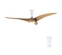 Cecotec - Ventilatori da Soffitto EnergySilence Aero 5295 WhiteWood - 40 W, Diametro 137 cm, Lampada a LED, Telecomando, 6 Velocità, Timer Fino a 8 Ore, 3 Pale, Estate/Inverno,