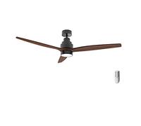 Cecotec Ventilatore da soffitto con luce EnergySilence Aero 5300 Black&Wood Design 30 W, diametro 52" con 3 pale, motore DC, luce LED, telecomando, timer e modalità Winter-Summer