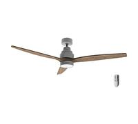 Cecotec Ventilatore da Soffitto con Luce EnergySilence Aero 5300 White&Wood Design. 30W, Diametro 52” con 3 Pale, Motore DC, Luce LED, Telecomando, Timer e Modalità Inverno-Estate