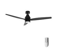 Cecotec Ventilatore da soffitto con luce EnergySilence Aero 5350 Black Design 30 W, diametro 52" con 3 pale, motore DC, luce LED, telecomando, timer e modalità Winter-Summer