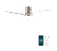 Cecotec Ventilatore da Soffitto con Luce EnergySilence Aero 5600 Aqua GoldWhite Connected. 40 W, LED 18 W, Diametro 132 cm, Wi-Fi, Telecomando, Protezione IP44, Timer 8 Ore, 3 Pale, 6 Velocità
