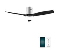 Cecotec - Ventilatori da Soffitto EnergySilence Aero 5600 Aqua IronBlack Connected - 40 W, LED 18 W, Diametro 132 cm, Wi-Fi, Telecomando, Protezione IP44, Timer 8 Ore, 3 Pale, 6 Velocità