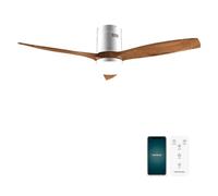 Cecotec - Ventilatori da Soffitto EnergySilence Aero 5600 Aqua IronDarkWood Connected- 40 W, LED 18 W, Diametro 132 cm, Wi-Fi, Telecomando, Protezione IP44, Timer 8 Ore, 3 Pale, 6 Velocità