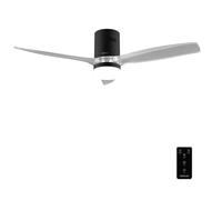 Cecotec Ventilatore da soffitto con luce EnergySilence Aero 5650 Black&Transparent. 40 W, motore DC, diametro 132 cm, 3 pale, telecomando, timer, 6 velocità, modalità Winter-Summer
