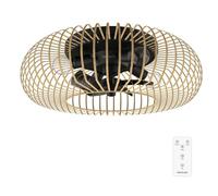 Cecotec - Ventilatori da Soffitto EnergySilence LampAero 600 Natural WhiteWood - Paralume in Vimini, 20 W, Lampada Inclusa, Telecomando, Timer 8 Ore, 3 Velocità, 5 Pale, Estate/Inverno