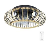 Cecotec - Ventilatori da Soffitto EnergySilence LampAero 600 Natural Wood - Paralume Legno Bicolore, 20 W, Lampada Inclusa, Telecomando, Timer 8 Ore, 3 Velocità, 5 Pale, Estate/Inverno