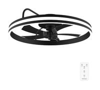 Cecotec Ventilatore da Soffitto con Luce EnergySilence LampAero 650 FlowLight. Luce Anulare a LED, 20 W, Diametro 55 cm, Telecomando, Timer Fino a 8 Ore, 3 Velocità, 5 Pale, Estate/Inverno