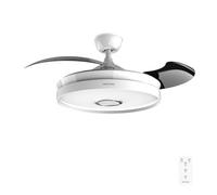 Cecotec Ventilatore da Soffitto con Luce LED e Altoparlante Energysilence Aero 4360 Invisible Sound. 35W. Altoparlante Bluetooth. 6 Velocità. Pale Retrattili. Telecomando. Timer. LED. Design Elegante