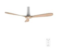 Cecotec Ventilatore da soffitto con telecomando da 52" EnergySilence 5400 Classic White&LightWood. Motore DC 40 W, 3 pale, 6 velocità, timer fino a 8 ore, modalità Winter/Summer