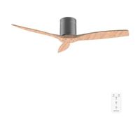 Cecotec Ventilatore da soffitto con telecomando da 52" EnergySilence Aero 5400 Classic Iron&LightWood. Motore DC 40 W, 3 pale, 6 velocità, timer fino a 8 ore, modalità Winter/Summer