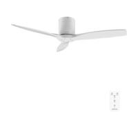 Cecotec Ventilatore da soffitto con telecomando da 52" EnergySilence Aero 5400 Classic White&White. Motore DC 40 W, 3 pale, 6 velocità, timer fino a 8 ore, modalità Winter/Summer