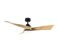 Cecotec - Ventilatore da soffitto EnergySilence Aero 5285 WhiteWood, Motore DC 40W, Diametro 132 cm, Lampada a LED, Telecomando, Timer fino a 8 ore, 6 velocità, Estate/Inverno, Design curato
