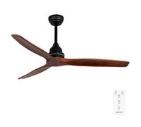 Cecotec Ventilatore da Soffitto EnergySilence Aero 590. 70 W, diametro da 52", telecomando a distanza, programmabile, 3 velocità. (Nero/Noce)