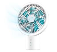 Cecotec - Ventilatore da Tavolo Portatile EnergySilence 8000 Portable Light Desk, leggero a batteria 8000mAh, 8 pollici, Anello LED, Oscillazione a 360º, Inclinazione regolabile, 4 velocità