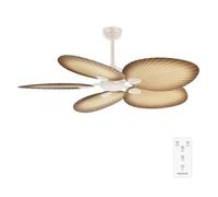 Cecotec - Ventilatori da Soffitto EnergySilence Aero 5200 Palm - 36 W, Diametro 132 cm, Telecomando, Timer Fino a 8 Ore, 6 Velocità, 5 Pale, Estate/Inverno, Design Regolabile