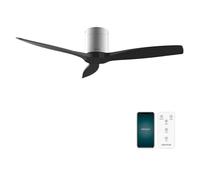 Cecotec - Ventilatori da Soffitto EnergySilence Aero 5500 Aqua IronBlack Connected - 40 W, Diametro 132 cm, Wi-Fi, Protezione IP44, Timer 8 Ore, 3 Pale, 6 Velocità, Estate/Inverno