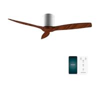 Cecotec - Ventilatori da Soffitto EnergySilence Aero 5500 Aqua IronDarkWood Connected - 40 W, Diametro 132 cm, Wi-Fi, Protezione IP44, Timer 8 Ore, 3 Pale, 6 Velocità, Estate/Inverno