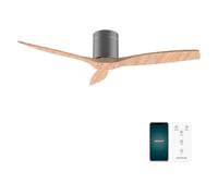 Cecotec - Ventilatori da Soffitto EnergySilence Aero 5500 Aqua IronLightWood Connected. 40 W, Diametro 132 cm, Wi-Fi, Protezione IP44, Timer 8 Ore, 3 Pale, 6 Velocità, Estate/Inverno