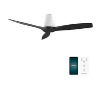 Cecotec - Ventilatori da Soffitto EnergySilence Aero 5500 Aqua White&Black Connected - 40 W, Diametro 132 cm, Wi-Fi, Protezione IP44, Timer 8 Ore, 3 Pale, 6 Velocità, Estate/Inverno