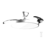 Cecotec Ventola da soffitto con luce con pale retrattili EnergySilence Aero 300 Air Invisible Silver. 30 W, motore DC, telecomando, 6 velocità, timer 4 ore, funzione Winter-Summer