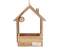 Cedar Bird Feeder - Large Capacity Wild Bird House For Outdoors, Hanging Wooden Birdfeeder with Sturdy Rope, All-Season Weatherproof Birdhouse For Garden, Yard & Patio, Gift For Birds Lovers