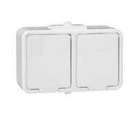 Cedar, presa doppia 2P+PE, IP44, bianco, NT230H01