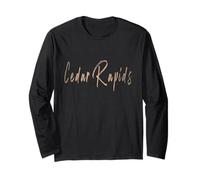 Cedar Rapids Iowa Design Vintage Elegante Maglia a Manica
