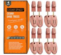 Cedar Space Albero per scarpe in legno di cedro, 6,5-14 misure, 2/4 pezzi, per uomini, donne, scarpe da ginnastica, stivali, Burlywood., Medium (Fits Shoe Sizes 9 - 10)