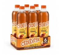 Cedevita Vitamin Ice Tea Peach Flavored Drink, 1,5 L Bottles, Confezione da 6