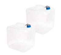 Cedilis Confezione da 2 contenitori per acqua pieghevoli da 20 l con beccuccio, per alimenti, senza BPA, per campeggio, campeggio, escursionismo, emergenze, portatili, pieghevoli