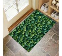 CEDNXOER Antiscivolo Zerbino Ingresso Interno, Tappeto Verde Oliva Camera Cucina 50 x 80 cm, Tappetino Bagno, Tappeti Lavabili In Lavatrice Natura Piante Motivo Edera Pelo Corto Rug