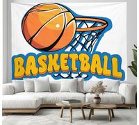 CEDNXOER Arazzo Appendere Parete Pallacanestro Reti, Arazzi da Parete Fumetto Sport Morbido Leggero Poliestere Estetico Decorazione per Camera Letto Soggiorno 130×150cm
