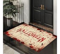 CEDNXOER Beige Zerbino Interno, Zerbino Ingresso a Pelo Corto Squallido Ragnatele, Tappetino Antiscivolo Lavabile in Lavatrice, Stampa Schizzi Di Sangue Tappetino d'Ingresso per Cane 50 x 70 cm
