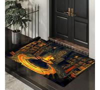 CEDNXOER Halloween Zerbino Mago Libreria Interno Zerbino Antiscivolo Di Benvenuto Per Ingresso Bagno Cucina, Mistero Magia Decorazioni Di Halloween 50 x 80 cm