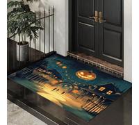 CEDNXOER Halloween Zerbino Male Jack-O-Lantern Strada Interno Zerbino Antiscivolo Di Benvenuto Per Ingresso Bagno Cucina, Strano Villaggio Decorazioni Di Halloween 40 x 60 cm