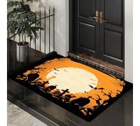CEDNXOER Halloween Zerbino Orrore Lapide Interno Antiscivolo Zerbino Di Benvenuto Per Ingresso Bagno Cucina, Ragnatele Pipistrelli Decorazioni Di Halloween 60 x 90 cm