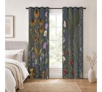 CEDNXOER Illustrazione Floreale Tende Oscuranti Termiche Isolanti per Interni 2 Pezzi con Occhielli 160L x 260A cm,Tenda Morbida Naturalmente Gloria Mattino per Soggiorno e Camera da Letto,Grigio