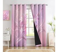 CEDNXOER Romantico Floreale Con Cattleya Tende Oscuranti Termiche Isolanti per Interni 2 Pezzi con Occhielli 120L x 200A cm,Tenda Morbida Sognante Orchidea per Soggiorno e Camera da Letto,Rosa