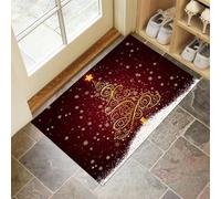 CEDNXOER Semplicità Linee Vortici Zerbino Natalizio, Tappeto Astratto Albero Natale, Tappeto Cucina Antiscivolo Rosso, Tappeti Natalizi per le Vacanze, Cucina, lavanderia, 80 x 120 cm