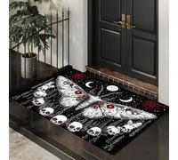 CEDNXOER Tappetino Per Halloween, Motivo A Falena Bianca, 3D, Divertente, Morbido, Motivo Cielo Stellato Psichedelico Per Halloween, Decorazione Per Soggiorno, Camera Da Letto 60 x 90 cm