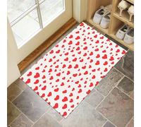 CEDNXOER Zerbini per Interni Bianco, Zerbini Morbidi Lavabili in Lavatrice Semplice Geometrico, Assorbente Antiscivolo Classico Amore a Basso Profilo per Ingresso, Cucina 50 x 70 cm