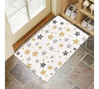 CEDNXOER Zerbino Ingresso Interno 50 x 70 cm,Antiscivolo Assorbente Tappeto Ingresso Stelle Disegnate A Mano,Tappetino D'Ingresso Lavabile Semplice Geometrico,Basso Profilo Zerbino Trappola Sporco