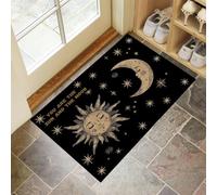 CEDNXOER Zerbino Ingresso Interno Nero, Antiscivolo Tappeto Alfabeto Boemo, Tappetino Casa Lavabile Tu Sei Il Sole La Luna, Tappeto Trappola Sporco 45 x 75 cm, Basso Profilo Zerbino Cucina
