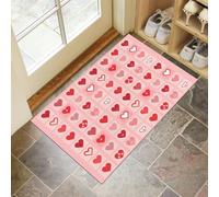 CEDNXOER Zerbino Ingresso Interno Rosa, Antiscivolo Tappeto Semplice Griglia, Tappetino Casa Lavabile Amore Geometria, Tappeto Trappola Sporco 50 x 80 cm, Basso Profilo Zerbino Cucina